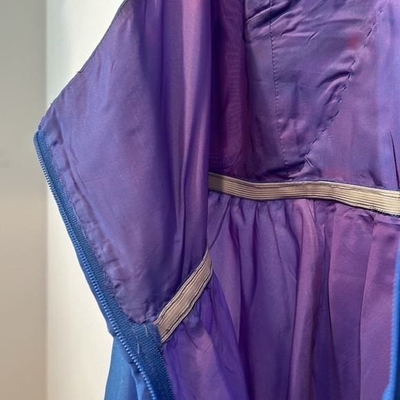 Vintage 60s ruffle faux wrap halter a line midi dress women’s size small / 4 - Picture 7 of 9